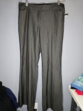 NEW Express Editor Striped Dress Pants-Tall Womens 10-Black-work,office,formal